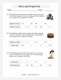 Complete The Ratio Proportion Tables Of Each Problem Great Grade 6 Ratio Worksheet Ratios And Proportions Proportions Worksheet Ratio And Proportion Worksheet