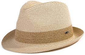 Siggihat Mens Fedora Trilby Straw Sun Hats Summer Panama Beach Sunhats For Men Foldable Short Brim Golf Hats Beige L Mens Sun Hats Hats For Men Mens Beach Hats