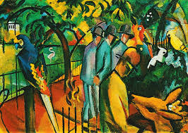 Dieses bild ist lieferbar als kunstdruck, leinwandbild, gerahmtes bild, glasbild und tapete. Kunstkarte August Macke Zoologischer Garten Postkarten Universum De