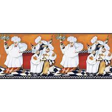 From now until 5 a.m. Chefs Prepasted Wallpaper Cooking Border Fat Chef Kitchen Cafe Wall Decor Walmart Com Walmart Com