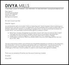 Swim Coach Cover Letter Sample Cover Letter Templates Examples
