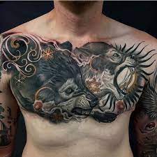 See more ideas about traditional chest tattoo, chest tattoo, neo traditional chest tattoo. By Ojxreign Eshe Regram Via Tattoo Collective Chest Tattoo Men Neo Traditional Chest Tattoo Chest Tattoo