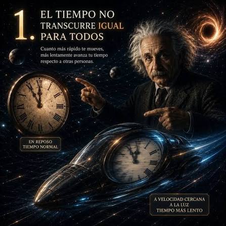 1. El tiempo no transcurre igual para todos Estamos acostumbrados a pensar que el tiempo avanza al mismo ritmo para todo el mundo. Sin embargo, Einstein descubrió que el tiempo depende de
