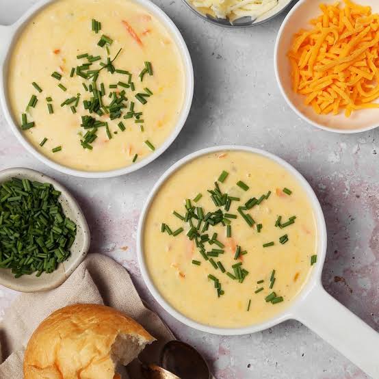 Velvety Cheese Soup with Bread, AI generated
