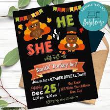 Check spelling or type a new query. Gender Reveal Thanksgiving Invitation Printable Instant Download Bobotemp