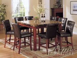 Winado 5 piece kitchen dining table set with glass table top leather padded 4 chairs and metal frame table for breakfast dining room. 9 Piece New Counter Height Marble Top Dining Table W 8 Chairs Counter Height Dining Table Set Granite Dining Table Marble Top Dining Table