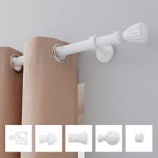 Kit De Tringle A Rideau Extensible Empire Diam 28mm Blanc Satine 120 210cm Metal Inspire Tringle Rideau Extensible Tringle Rideau Et Tringle