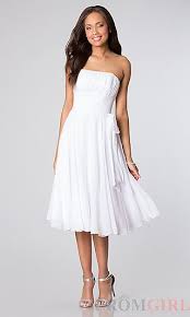 Strapless Knee Length Homecoming Dress By Mori Lee 735 In Stock At Promgirl Com Simple Wedding Dress Casual Knee Length Wedding Dress Short Wedding Dress