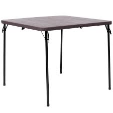 Flash Furniture 34 Square Bifold Brown Wood Grain Plastic Folding Table With Carrying Handle To View Fur Folding Table Flash Furniture Outdoor Folding Table