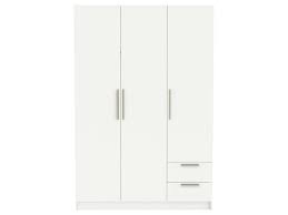 Sobre et élégante, cette armoire 3 portes imago de couleur blanche, réalisée en panneaux de particules de 15mm d'épaisseur puis revêtue de une armoire avec 3 portes. Armoire 3 Portes 2 Tiroirs Glory Coloris Blanc Vente De Armoire Conforama