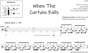 Pink Floyd Another Brick In The Wall Part 2 Bass Tab When The Curtain Falls Greta Van Fleet Drum Sheet Music Onlinedrummer Com Drum Sheet Music Sheet Music Drums Sheet