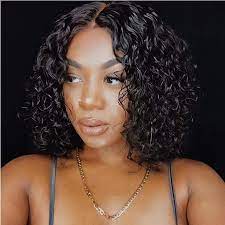 Curly Human Hair Wig With Baby Hair Lace Front Bob Wig Human Hair For Women Ebay Curly Bob Wigs Wig Hairstyles Curly Hair Styles Naturally