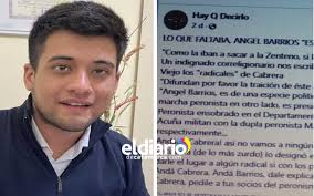 El presidente de la JR de Valle Viejo canta la “la marcha peronista” en el  dpto. Santa Rosa