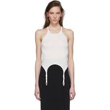 Dion Lee Garter Tank In Ivory Modesens
