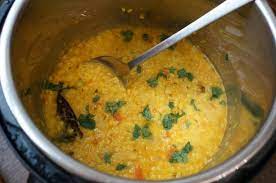 Moong Dal Fry (Yellow Lentil Soup) - Instant Pot - Piping Pot Curry