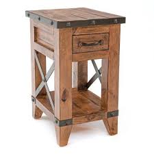 Urban Rustic Living Room Urban Rustic 1 Drawer Side Table Urbanrustic Livingroom Rustic Side Table Rustic End Tables Rustic Table