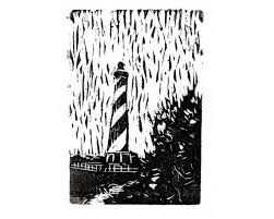 Black And White Lighthouse North Carolina Black And White Print Of Cape Hatteras Lighthouse On The Outer Lighthouse Art Art Prints Art