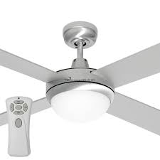 Huge discounts on ceiling fan with light and remote packages. Mercator Grange 52 1300mm Ceiling Fan Twin Light Remote Control Silver