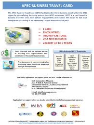 The apec business travel card is a travel document issued to business travellers who are citizens of. Sme Corporation Malaysia Apec Business Travel Card Abtc
