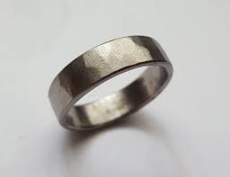Rustic Titanium Ring Forged Hammered Mens Wedding Band Mens Etsy Textured Wedding Band Rings For Men Mens Wedding Bands