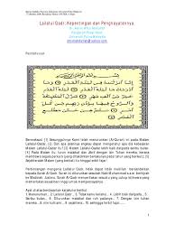 Lailah yang memberi maksud apabila tenggelamnya matahari sehingga terbitnya fajar atau berlawanan dengan siang hari. Surah Al Qadr Mempunyai Arti