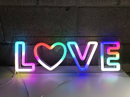 Love Rainbow Neon Sign Color Changing Led Lights For Interior Etsy In 2021 Neon Signs Neon Wedding Led Color Changing Lights