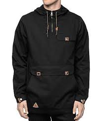 Dravus Jungle Black Twill Anorak Pullover Jacket Nike