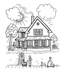 Perfect House With Family In Houses Coloring Page Color Luna House Colouring Pages Family Coloring Pages People Coloring Pages