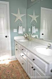 A colorful refresh will do wonders for colors inspired by nature, like soothing blue paint colors or lively green paint colors, are also smart the soft cream shade adorning the walls of this palm beach guest bath designed by betsy. Holiday Ready Room Refresh Beach House Bathroom Beach Theme Bathroom Beach Bathroom Decor