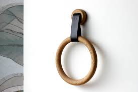 Wood Towel Holder Ring Oak Wood Wall Hook Modern Bathroom Etsy Modern Bathroom Decor Towel Holder Bathroom Decor