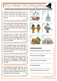 I know i've felt disappointed when my what do you feel thankful for? questions are met with quick, predictable responses that bring the conversation to a close soon after it's begun. The First Thanksgiving English Esl Worksheets For Distance Learning And Physical Classrooms