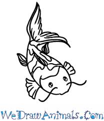 Start with a round circle for its head and then a long oblong shape for the body of the koi. How To Draw A Baby Koi Fish