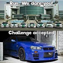 Skyline Bro Seven On One Hope You Can Drive Off Road Cause I Know I Can Funny Car Memes Car Jokes Car Memes