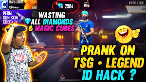 Download latest version of garena free fire hack mod apk + obb that helps you use cheats on game such as aimbot, wallhack, unlimited diamonds and much more. Freefire Id Hack Prank On Tsg Legend Wasting All Diamonds Magic Cubes Crying Reaction Youtube