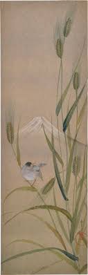 Scholten Japanese Art Kakunen Tsuruoka Songbird On Rice With Mt Fuji Japanese Art Japanese Vintage Art Art