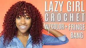 Soft dread loc braid hair styles pinterest. Lazy Girl Crochet With Color Fringe Bang Youtube