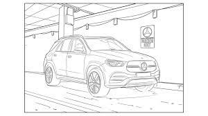 Een auto kleurplaat is dus leuk voor iedereen: Mercedes Benz Kleurplaten