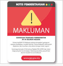 See more of segala kesulitan amat dikesali, harap maaf on facebook. Jpj Mengumumkan Ada Gangguan Transaksi Perkhidmatan Jpj Di Seluruh Negara Apa Kabar Malay