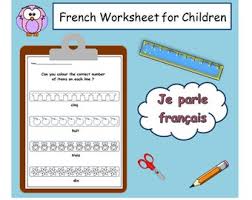 Activity with pictures (complétez le mot avec la bonne lettre.) Learn French Numbers Etsy