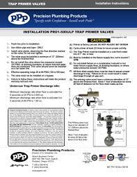 Precision plumbing & heating, inc. Precision Plumbing Products Pro1 Ulp500 Installation Manual Manualzz