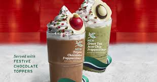 For those who like a sugar rush with their coffee, the chocolate starbucks takes their mocha frappuccino and adds chocolate chips into the blend, then tops it all off with whipped cream and more drizzles of mocha syrup. Starbucks Adds 2 More Christmas Drinks To Its Menu Triple Chocolate Green Tea Java Chip Frappuccinos Great Deals Singapore