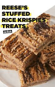 People Will Lose Their Minds Over Reese S Stuffed Rice Krispies Treats Recipe Krispie Treats Recipe Rice Krispie Treats Rice Krispy Treats Recipe