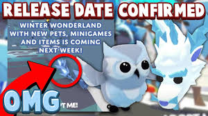 Today we talk about the new adopt me snow owl release for. Christmas Adopt Me Event Update Release Date Confirmed Adopt Me Winter Wonderland Update Relase Youtube