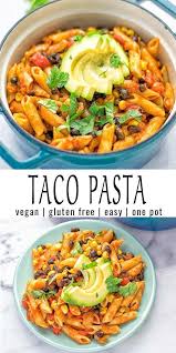 This macaroni salad recipe is so delicious and easy to make! One Pot Taco Pasta Contentedness Cooking Vegan Dinner Recipes Tasty Vegetarian Recipes Vegan Pasta Recipes