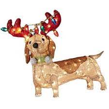 28.5 white plush glittered rei. Shop Holiday Living 2 1 Ft Lighted Dog Freestanding Sculpture Outdoor Christmas De Christmas Lawn Decorations Dachshund Christmas Outdoor Christmas Decorations