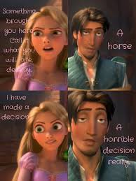 A quote can be a single line from one character or a memorable dialog between several characters. What Female Isn T In Love With Flynn Non Human Ones That S All I Got Disney Funny Disney Princess Quotes Tangled Funny