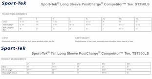 Sport Tek Size Chart Sport Tek Shirts