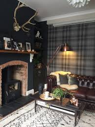 Black And Grey Wallpaper For Living Room A Dark And Moody Home In England Home Living Room Wallpaper Living Room Snug Room