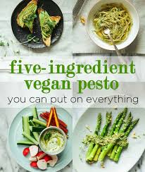 Five Ingredient Vegan Pesto You Can Make In Minutes Vegan Pesto Vegan Condiments Vegan Dishes