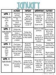 January Homework Calendar A Month Of Homework For Kindergarteners Homework Calendar Kindergarten Homework Calendar Kindergarten Homework